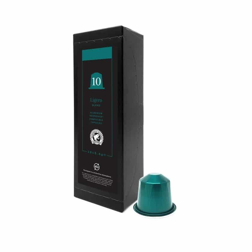 Caffia Ligero Blend – Rainforest Alliance Certified Coffee – Nespresso Compatible Capsules